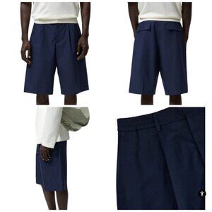 ZARA POPLIN SHORTS SS22 NAVY BLUE | 4617/076 401